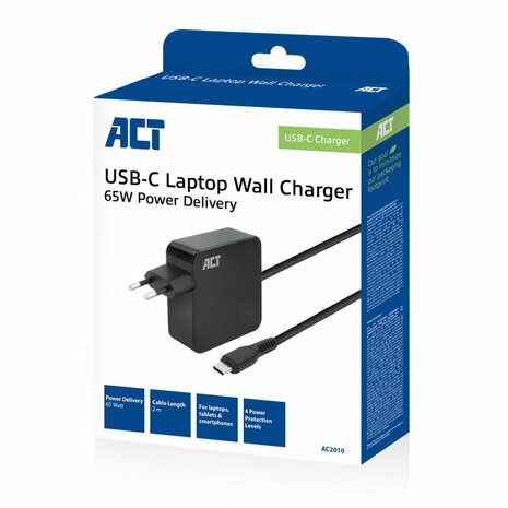 ACT USB-C laptoplader 65W PDP 2m