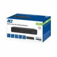 ACT AC7160 laptop dock & poortreplicator Bedraad USB 3.2 Gen 2 (3.1 Gen 2) Type-C Zwart