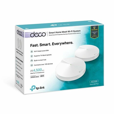 TP-LINK Deco M9 Plus (2-Pack) Tri-band (2.4 GHz / 5 GHz / 5 GHz) Wi-Fi 5 (802.11ac) Wit Intern