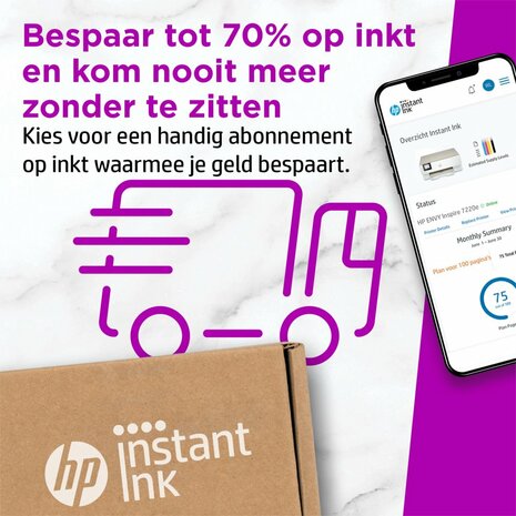 HP ENVY HP Inspire 7220e All-in-One printer, Kleur, Printer voor Home, Printen, kopiëren, scannen, Draadloos; HP+; Geschikt voor HP Instant Ink; Scan naar pdf