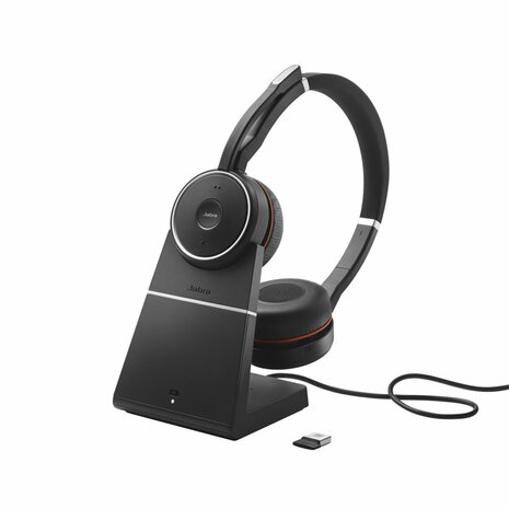 Jabra Evolve 75 Headset Bedraad en draadloos Hoofdband Oproepen/muziek Bluetooth Oplaadhouder Zwart