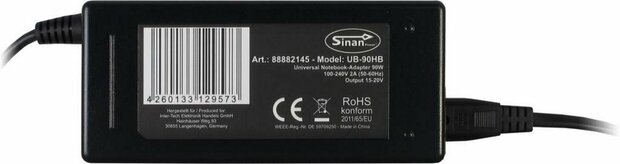 Inter-Tech Sinan UB-90HB netvoeding & inverter Universeel 90 W Zwart