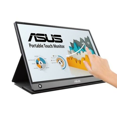 ASUS MB16AMT computer monitor 39,6 cm (15.6") 1920 x 1080 Pixels Full HD LED Touchscreen Multi-gebruiker Zwart, Grijs