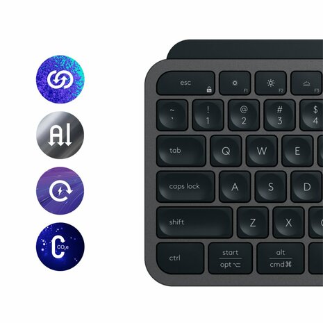 Logitech MX Keys S toetsenbord RF-draadloos + Bluetooth QWERTY US International Grafiet