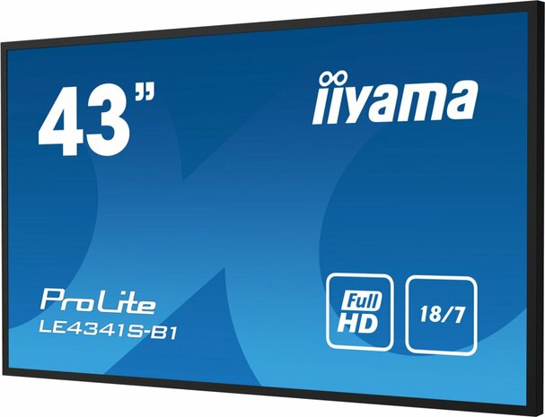 iiyama LE4341S-B1 beeldkrant Digitale signage flatscreen 108 cm (42.5") LCD 350 cd/m² Full HD Zwart 18/7