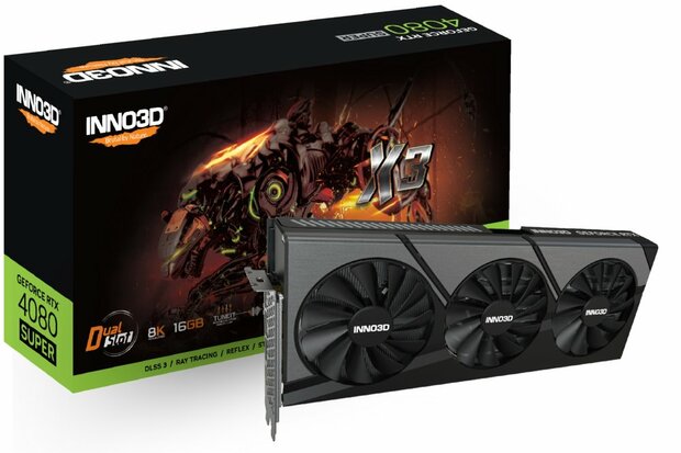 Inno3D GeForce RTX 4080 SUPER X3 | 16GB GDDR6X VRAM | Videokaart | GPU | Nvidia