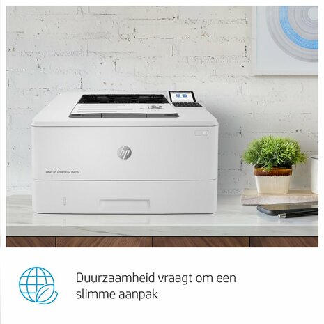 HP LaserJet Enterprise M406dn, Zwart-wit, Printer voor Bedrijf, Print, Compact formaat; Optimale beveiliging; Dubbelzijdig printen; Energiezuinig; Printen via USB-poort aan voorzijde