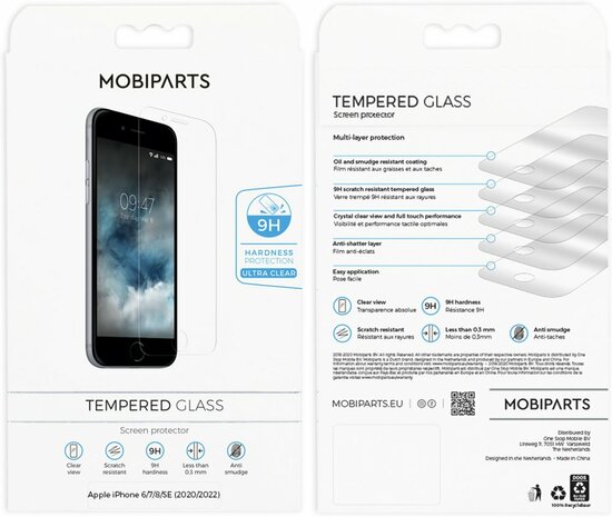 Mobiparts Regular Tempered Glass Apple iPhone 6/7/8/SE (2020/2022) - 10 Pack