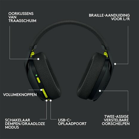 Logitech G G435 Headset Draadloos Hoofdband Gamen Bluetooth Zwart RETURNED