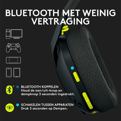 Logitech G G435 Headset Draadloos Hoofdband Gamen Bluetooth Zwart RETURNED