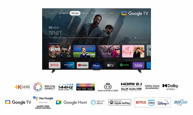 TCL 98P749 tv 2,49 m (98") 4K Ultra HD Smart TV Wifi Zwart