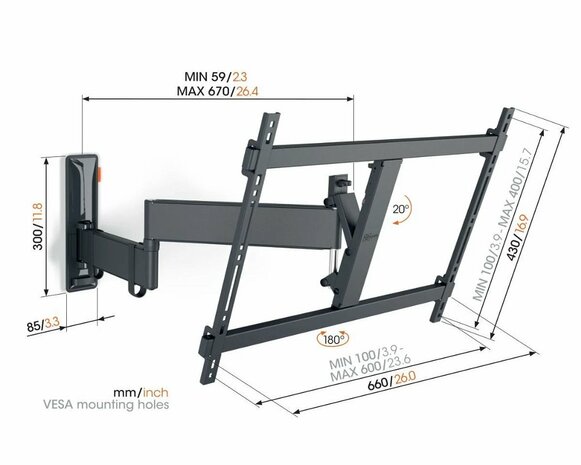 Vogels TVM 3645 BLACK