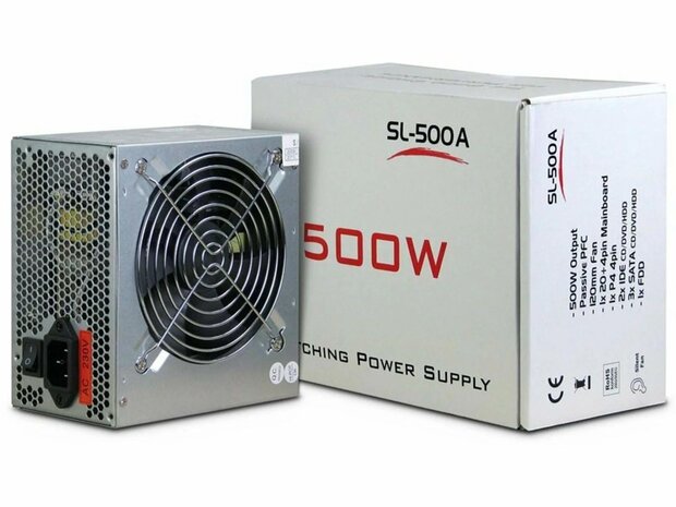 Inter-Tech SL-500A power supply unit 500 W 20+4 pin ATX ATX Grijs