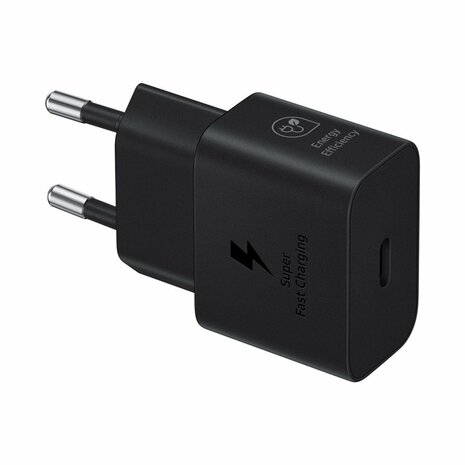 Originele Samsung 25W Adapter/Oplader Fast Charge USB-C - Zwart