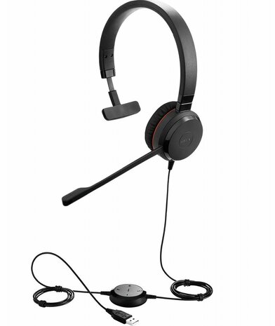 Jabra Evolve 20 UC Mono Bedraade On-Ear Headset (Zwart)