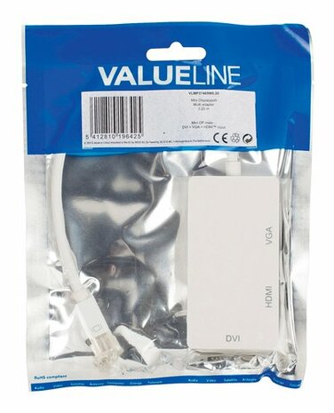 Valueline VLMP37465W0.20 kabeladapter/verloopstukje