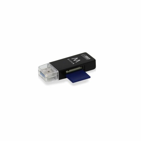 Ewent EW1072 USB 3.0 (3.1 Gen 1) Type-A Zwart geheugenkaartlezer