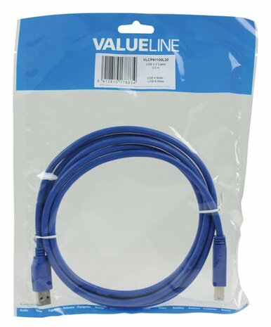 Valueline 2m, USB 3.0, USB A - B